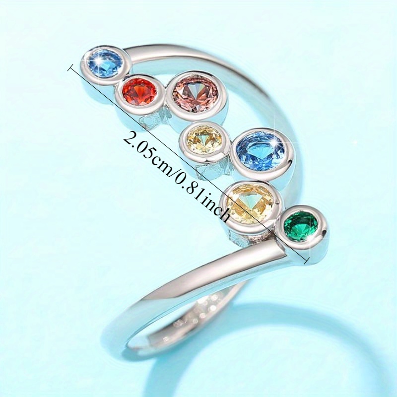 Multicolor Stone Inlay Statement Ring Unisex Party Jewelry